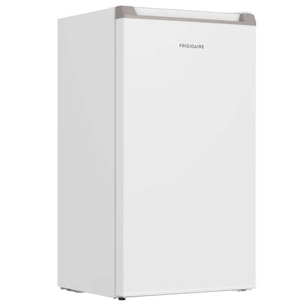 3.2 cu. ft. Sleek Mini Refrigerator in White with Recessed Handle and Reversible Door