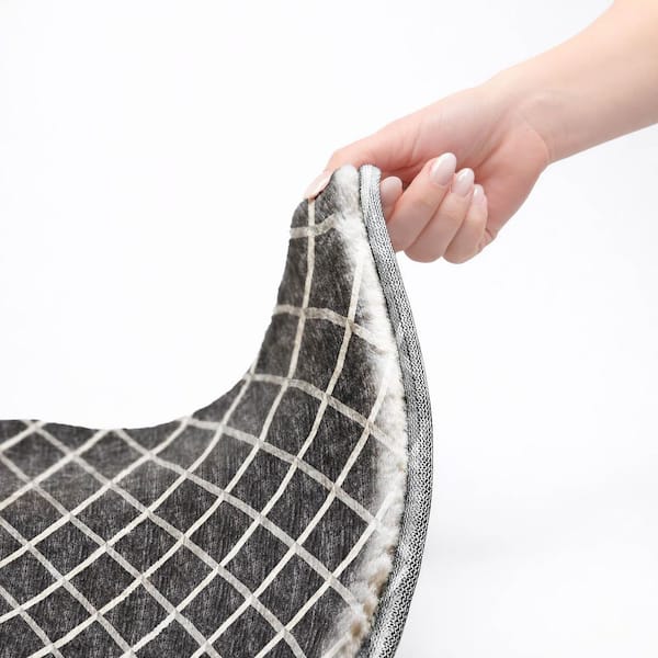 Dream Shag Premium Machine Washable Abstract ADS140 Black 5 ft. x 7 ft. 6 in. Area Rug