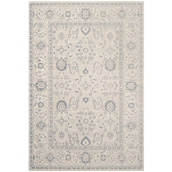 SAFAVIEH Patina Light Grey/Ivory 5 ft. x 8 ft. Border Area Rug