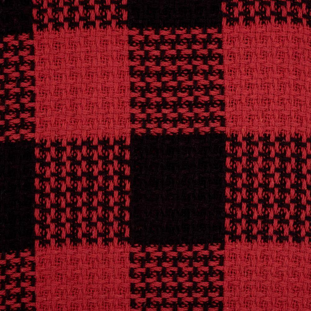 Burgundy & Black Buffalo Check Full/Queen Cotton Blend Knit Blanket