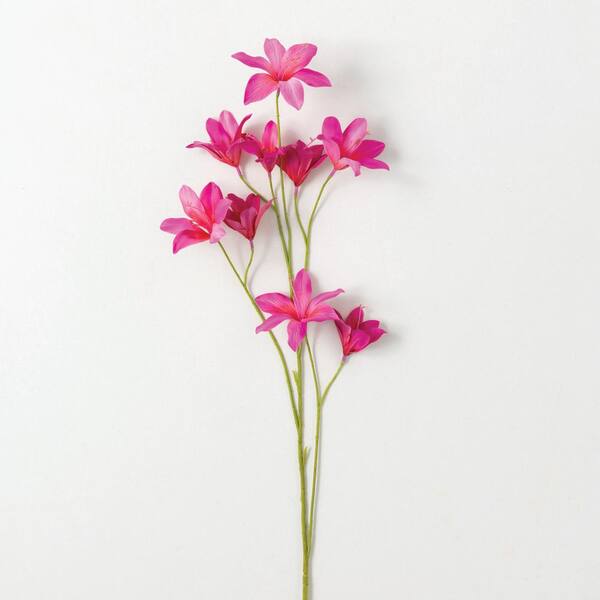 SULLIVANS 41 in. Barbie Pink Indoor Artificial Silk Blossom Flower Spray