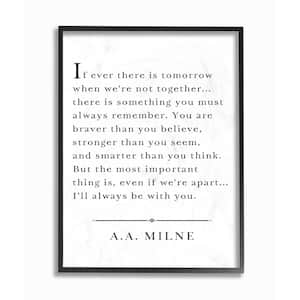 "I'll Always Be With You A.A. Milne" by Lettered and Lined Wood Framed Abstract Wall Art 20 in. x 16 in.