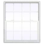 41.5 in. x 41.5 in. V-2500 Series White Vinyl Single Hung Window with Colonial Grids/Grilles