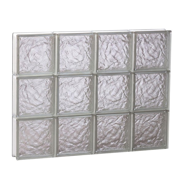 Clearly Secure 31 in. x 23.25 in. x 3.125 in. Frameless Ice Pattern Non-Vented Glass Block Window