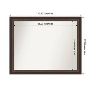 Lara Bronze 40.5 in. W x 32.5 in. H Custom Non-Beveled Wood Framed Bathroom Vanity Wall Mirror