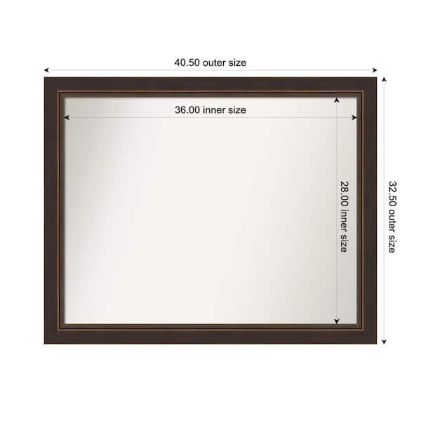 Amanti Art Lara Bronze 40.5 in. W x 32.5 in. H Custom Non-Beveled Wood Framed Bathroom Vanity Wall Mirror
