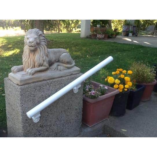 EZ Handrail 8 ft. Textured Black Aluminum Round Straight Handrail Kit