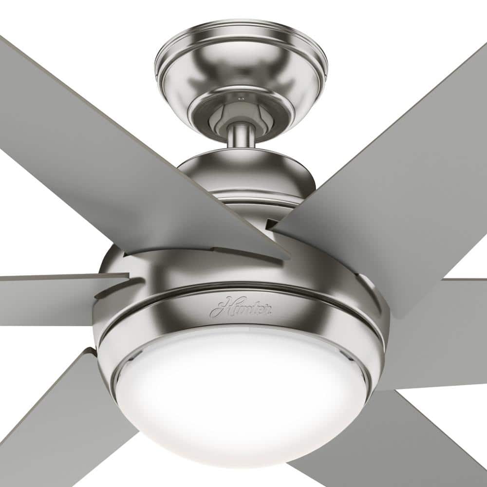 Sotto 52" Brushed Nickel Modern Ceiling Fan with LED Light and Remote