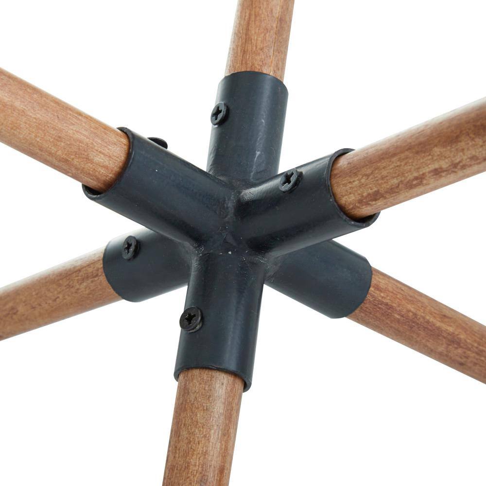 Rustic Dark Wood X-Shaped Tabletop Sculpture