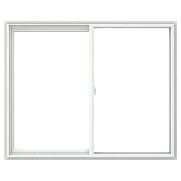 V-2500 60 in. x 48 in. White Vinyl Nailfin Sliding Window with Low E, Argon, Screen, and No Grids - Energy Saver