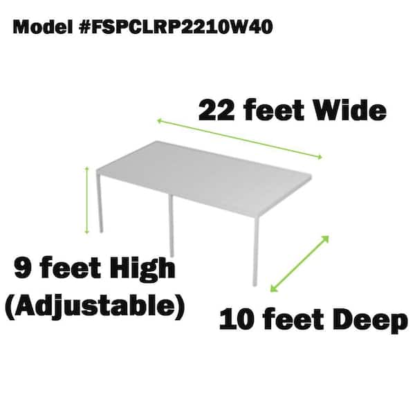 Contempra Aluminum 22 ft. x 10 ft. White Patio Cover with 3 in. Solid Insulated Roof Panels 40 lb. Snow Load 3 Posts