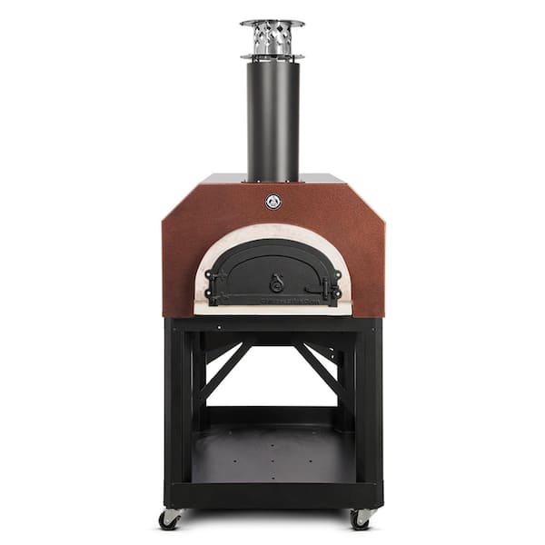 Unbranded 40 in. x 35-1/2 in. Mobile Wood Burning Pizza Oven in Copper
