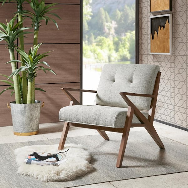 Rocket Light Grey Tufted Lounge Arm Chair