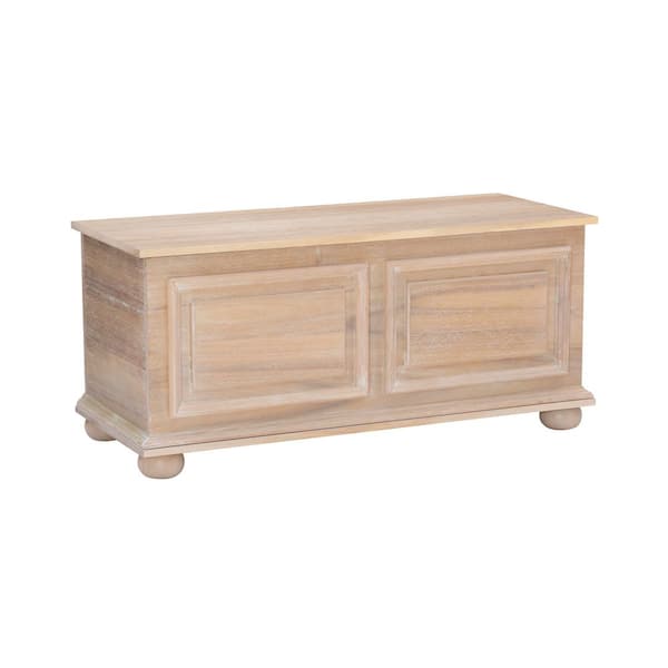 Rockland Natural Finish Cedar Chest with Raised Panels and Bun Feet