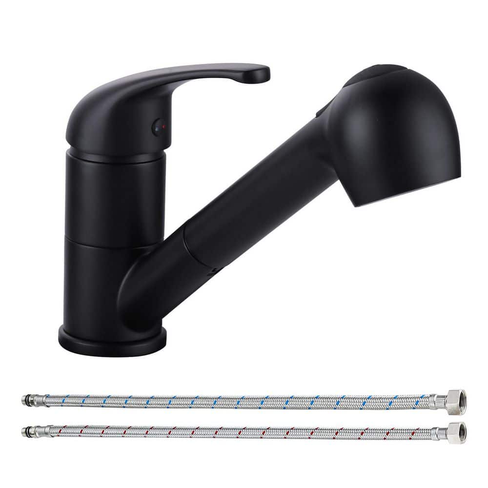 Pull-Out Kitchen Faucet 360° Swivel Dual Spray Modes Brass Ceramic Cartridge Stainless Steel Finish in Matte Black price history on PriceWatchPro