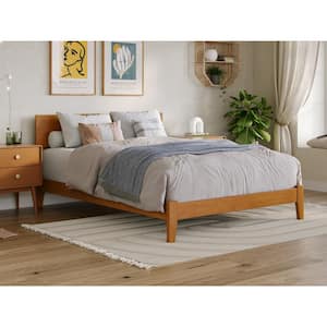 Orlando Light Toffee Natural Bronze Solid Wood Frame Full Low Profile Platform Bed