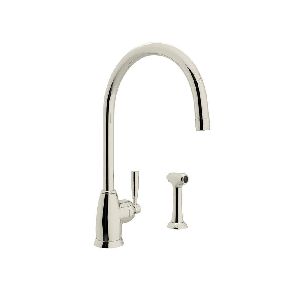 ROHL Holborn Single Handle Standard Kitchen Faucet in Polished Nickel U ...