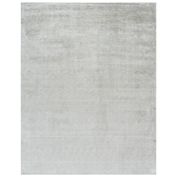 Mirage 9 ft. x 12 ft. Silver/Gray Solid Color Abstract Area Rug