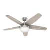 Avia II 52 in. LED Indoor Brushed Nickel Ceiling Fan with Light and Remote Control