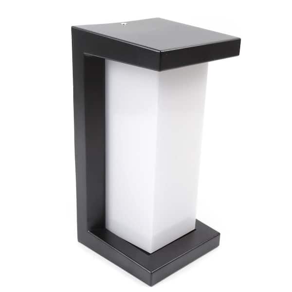 Modern 1 Light Indoor/Outdoor Black Integrated LED Wall Sconce with Acrylic Shade (Warm White)