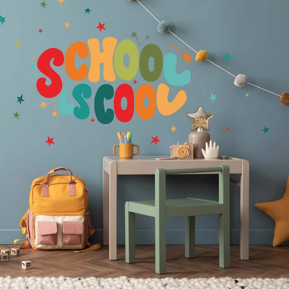 School is Cool Multicolor Peel and Stick Wall Decals