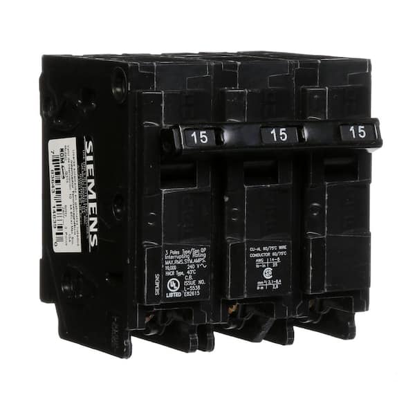 Siemens 15 Amp 3-Pole Type QP Plug-In Circuit Breaker