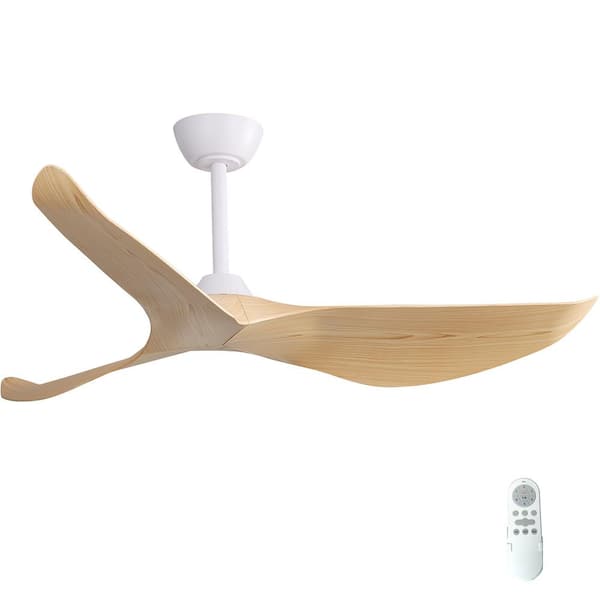 MODERN HABITAT Kemp 52 in. Indoor/Outdoor sculptured White and Light Oak Ceiling Fan with Remote