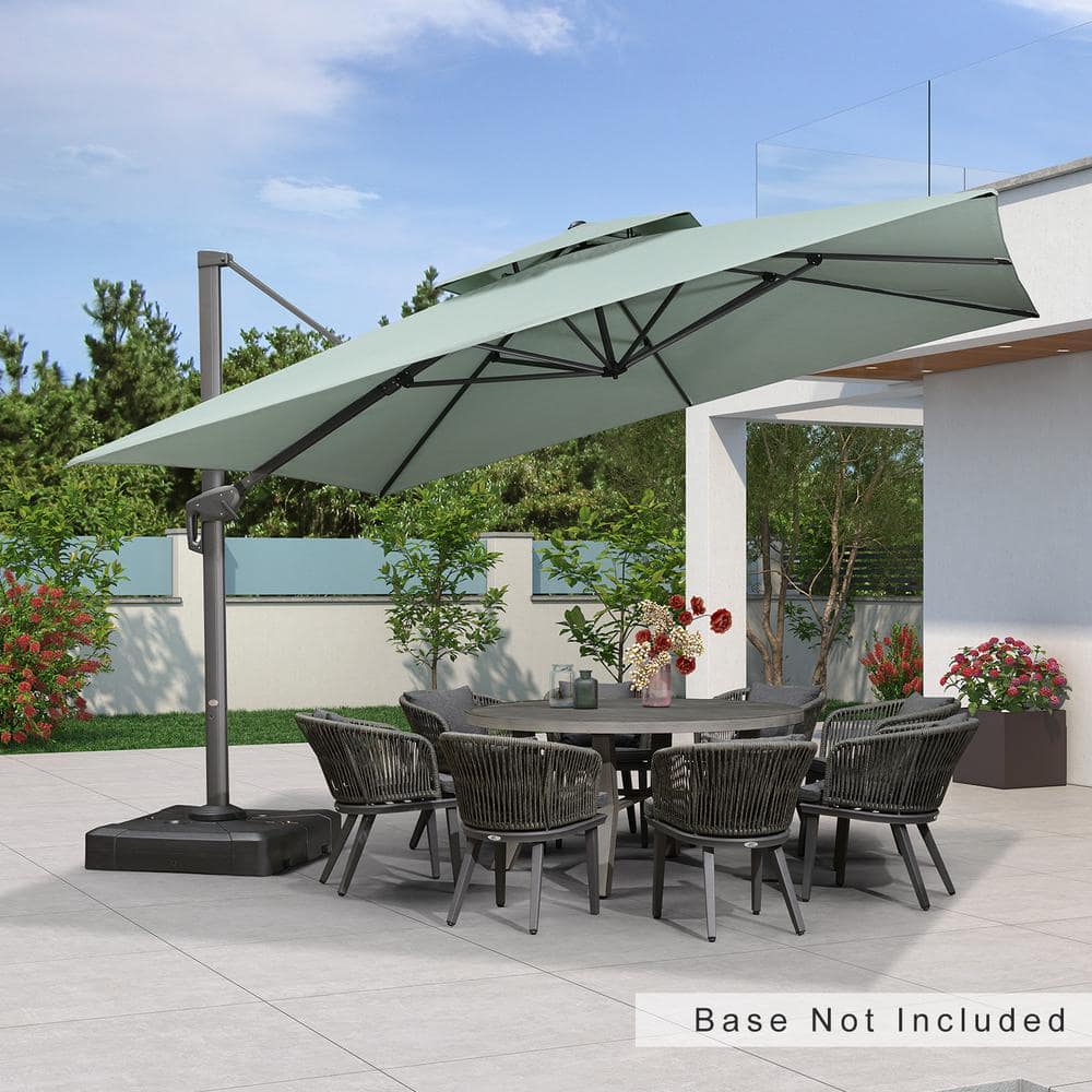 PURPLE LEAF 12 Ft. Square Double Top Aluminum Rotation Outdoor ...