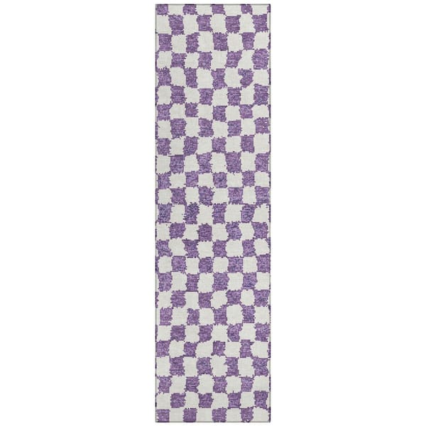 Chantille Machine Washable Indoor/Outdoor Abstract ACN1958 Purple 2 ft. 3 in. x 7 ft. 6 in. Runner Rug