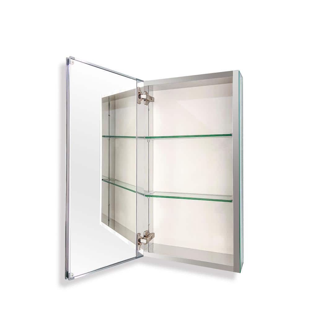 5 in. D x 15 in. W x 26 in. H Silver Aluminium Bathroom Frameless Surface Mount Medicine Cabinet with Mirror price history on PriceWatchPro