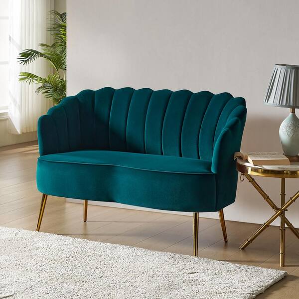 Turquoise velvet loveseat discount