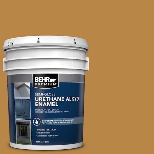BEHR PREMIUM 5 gal. #M270-7 Wild Ginger Urethane Alkyd Semi-Gloss Enamel Interior/Exterior Paint