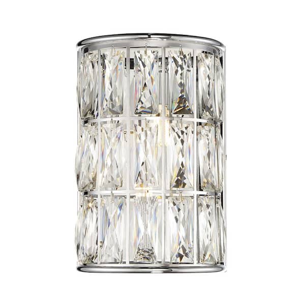 Filament Design 2-Light Polished Chrome Sconce with and Clear Crystal Accents