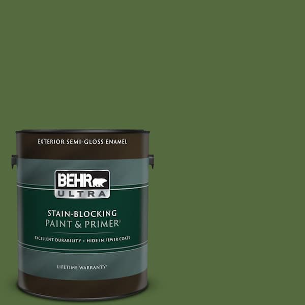 BEHR ULTRA 1 gal. #410D-7 Mountain Forest Semi-Gloss Enamel Exterior Paint & Primer