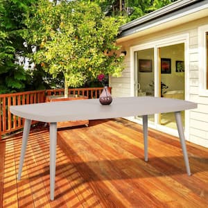 Khaki Rectangle Aluminum Outdoor Dining Table