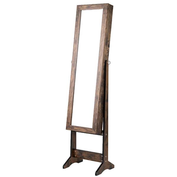 Costway Jewelry Coffee Mirrored Cabinet Armoire Organizer Storage Jewelry Box
