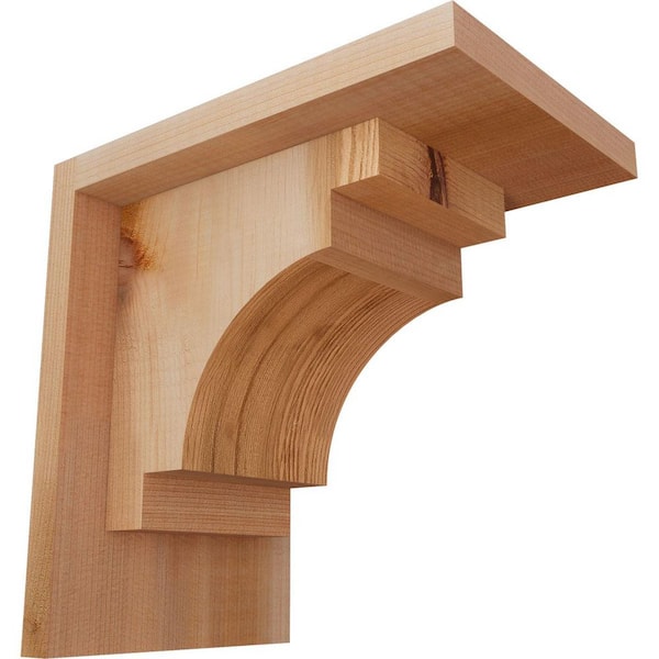 Ekena Millwork 5-1/2 in. x 8 in. x 8 in. Mediterranean Smooth Western Red Cedar Corbel with Backplate