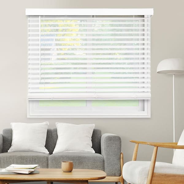 Chicology Basic Collection Pre-Cut White Cordless Room Darkening Faux Wood Blind with 2 in. Slats 17.25 in. W x 72 in. L