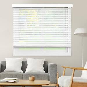 Basic Collection Pre-Cut 19.25 in. W x 60 in. L Cordless Room Darkening Faux Wood Blinds with 2 in. Slats