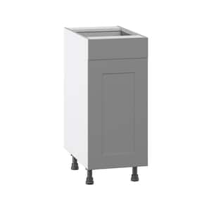 Bristol Painted Slate Gray Shaker Assembled Base Kitchen Cabinet with a Drawer (15 in. W x 34.5 in. H x 24 in. D)