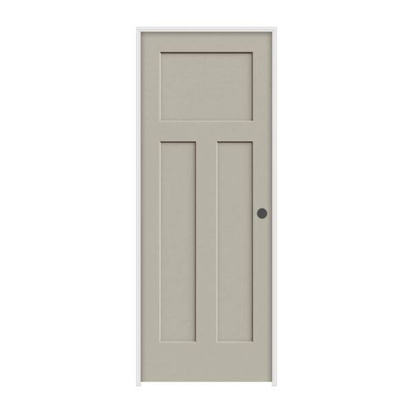 JELD-WEN 24 in. x 80 in. Craftsman Desert Sand Painted Left-Hand Smooth Molded Composite Single Prehung Interior Door