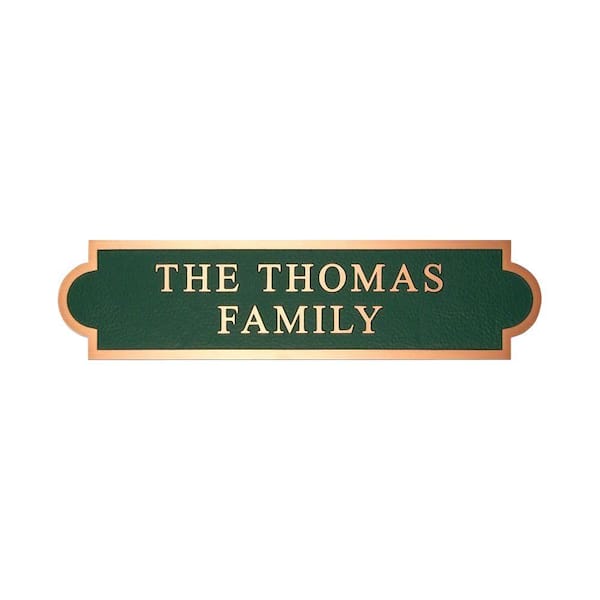Michael Healy 16.5 in. x 4 in. Classic Double Arch Authentic Solid Bronze Address Plaque in Green-DISCONTINUED
