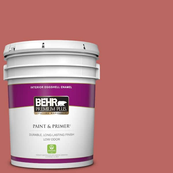 BEHR PREMIUM PLUS 5 gal. #170D-6 Rose Wine Eggshell Enamel Low Odor Interior Paint & Primer