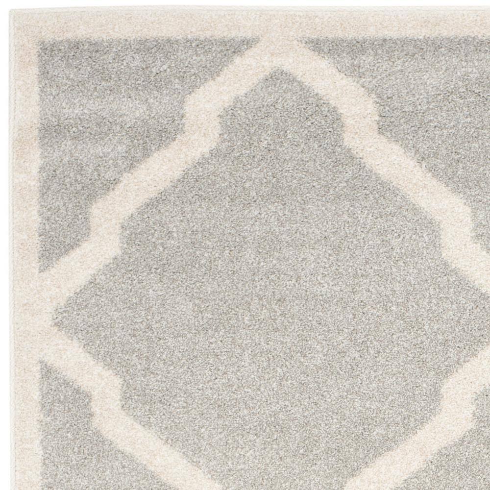 Gray and Beige Rectangular Hand-knotted Synthetic Area Rug 6' x 9'