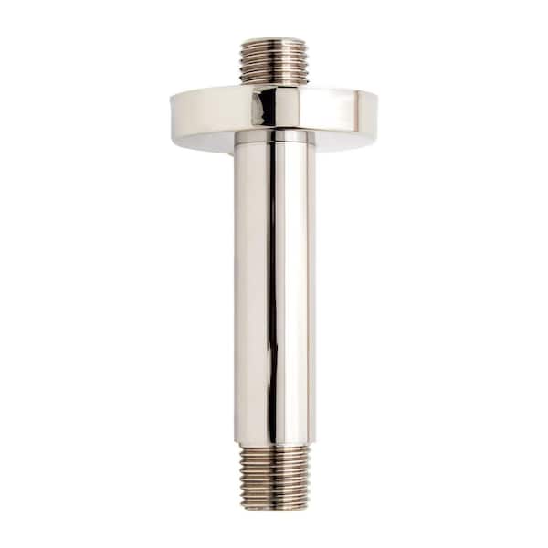 SIGNATURE HARDWARE 4 in. Round Ceiling-Mount Shower Arm Polished Nickel