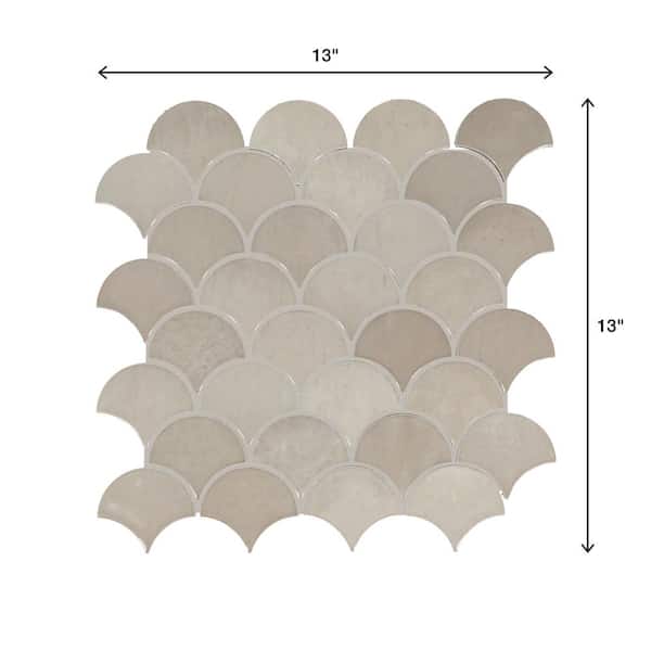 Daltile Miramo Sand 3-1/4 in. x 3-1/4 in. Glossy Ceramic Fan