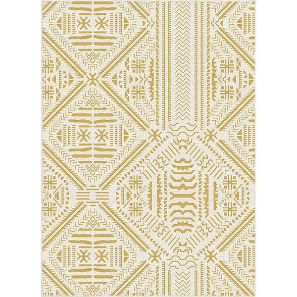 Well Woven Medusa Linden Yellow 2 ft. 7 in. x 9 ft. 10 in. Runner Indoor/Outdoor Area Rug