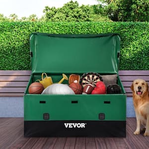 Outdoor Storage Box 150 Gal. All-Weather Protection Portable PE Tarpaulin Deck Box with Galvanized Frame for Garden,Yard