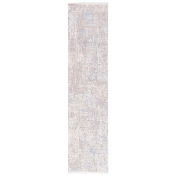 SAFAVIEH Marmara Gray/Beige/Blue 3 ft. x 4 ft. Solid Distressed Area Rug