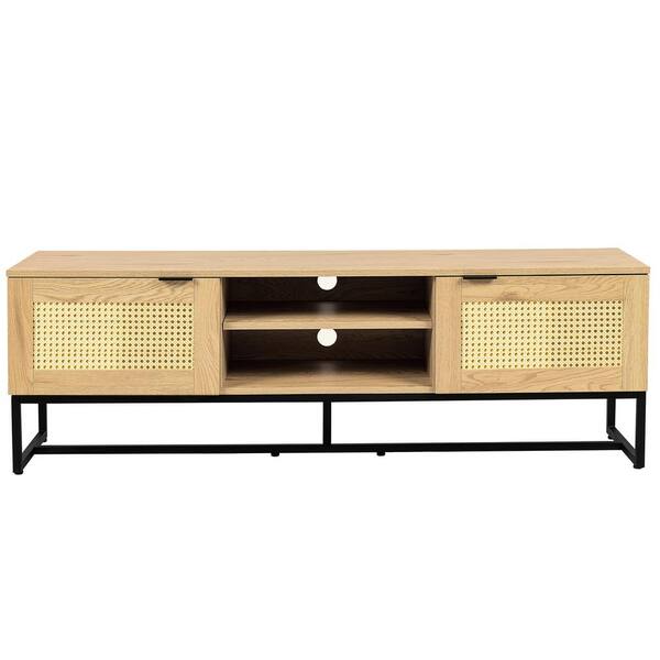 Natural Wicker Tv Stand, Wicker Tv Armoire